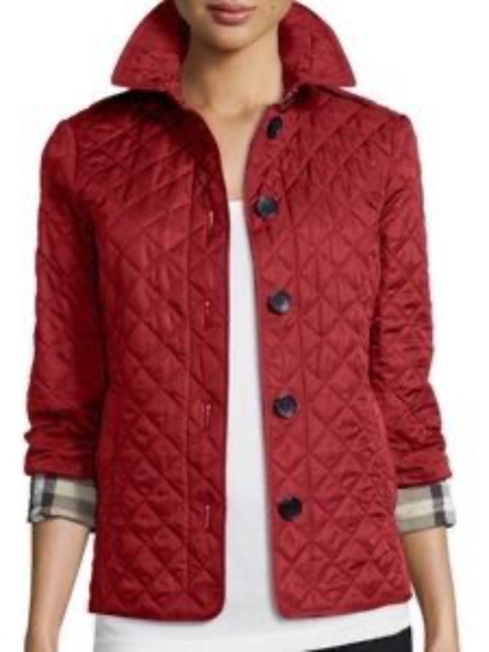 Burberry Women’s Quilted Jacket in Parade Red (Large)